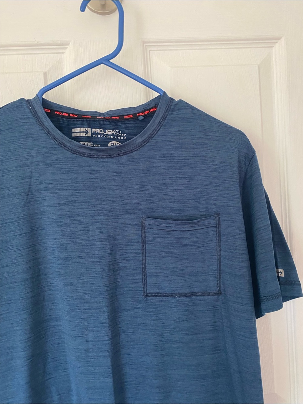 3/25$ PRO-HEAT Blue Short-Sleeve Pocket Tee